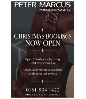The festive season will be here before we know it, so it’s time to get those Christmas hair appointments booked in! ❤️🎅🏼
We’ll be open Tuesday – Saturday, right up until Christmas Eve, with the occasional Monday available with selected stylists. ✂️✨
Whether you’re after a festive refresh or that perfect Christmas party hair, we’ve got you covered! 🪩🥂
📞 0161 834 1422
📩 Give us a call or drop us a DM to get booked in!
We can’t wait to get you all Christmas ready! ❤️✨
#petermarcushairdressing #christmasbookings #christmashair #manchesterhairdresser